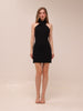Christina Cross Over Mini Dress in Black