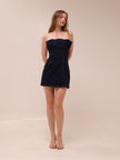 Raesha Frill Denim Mini Dress - Indigo Blue