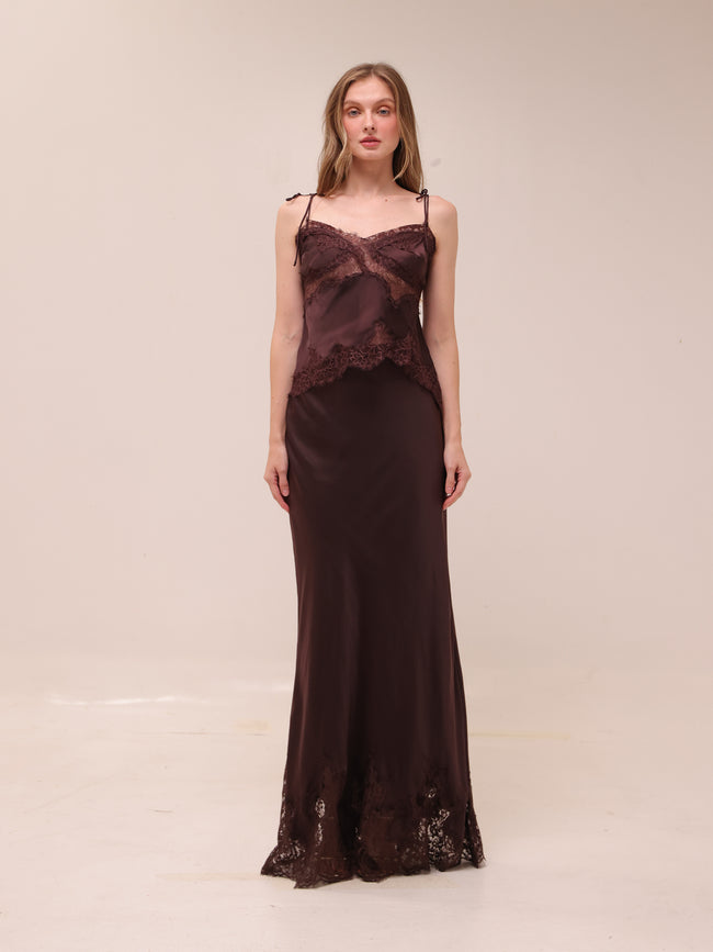Nina Satin and Lace Camisole and Skirt