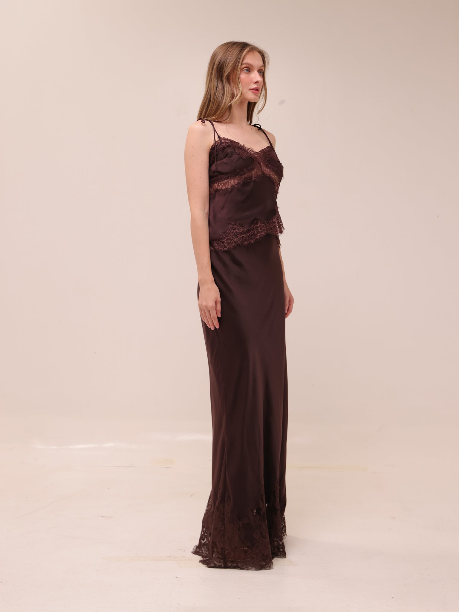 Nina Satin and Lace Camisole and Skirt