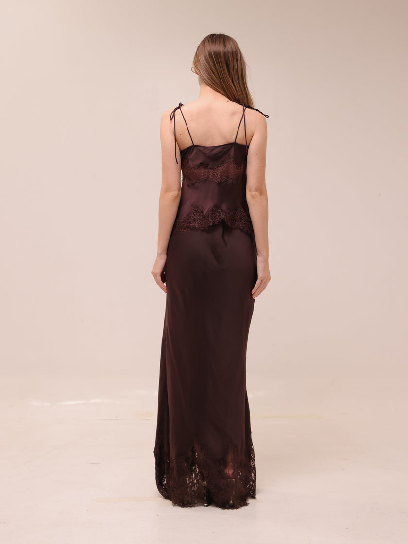 Nina Satin and Lace Camisole and Skirt
