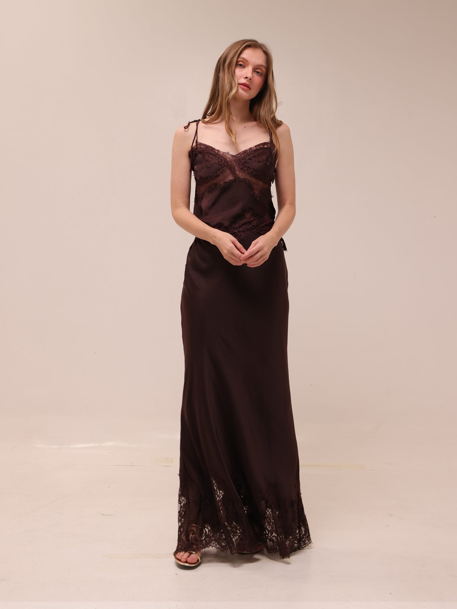 Nina Satin and Lace Camisole and Skirt