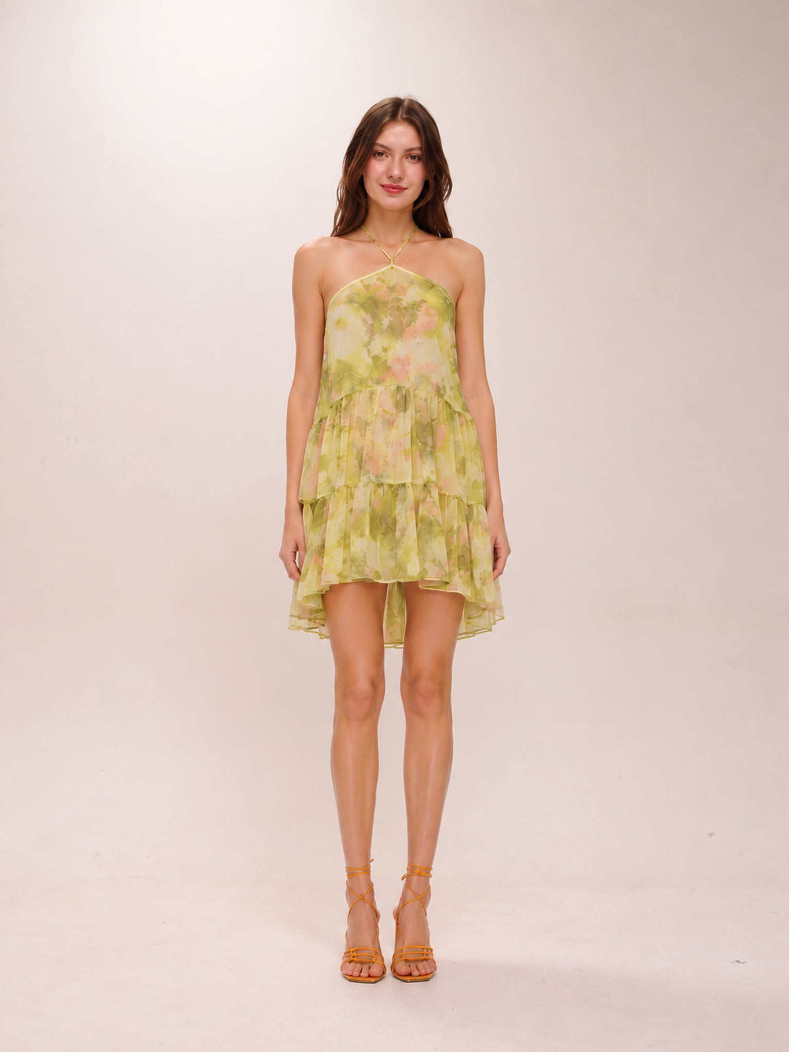 Sastra Tiered Halter Dress