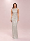 Magnolia Sleeveless Diamante Maxi Dress - Silver