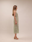 Mint Beaded Lace Pencil Dress