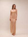 Nude Lace Midi Dress
