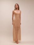 Nude Lace Midi Dress
