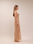 Nude Lace Midi Dress