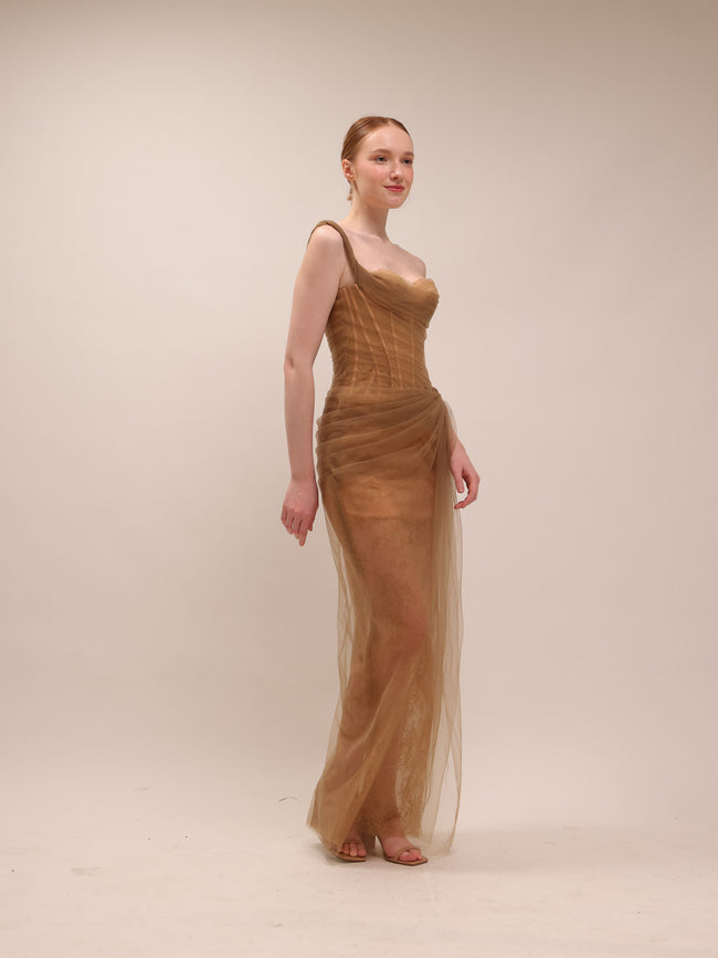 Mara Dress in Brown