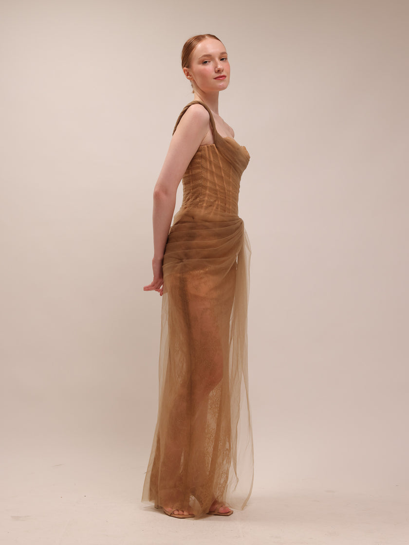 Mara Dress in Brown