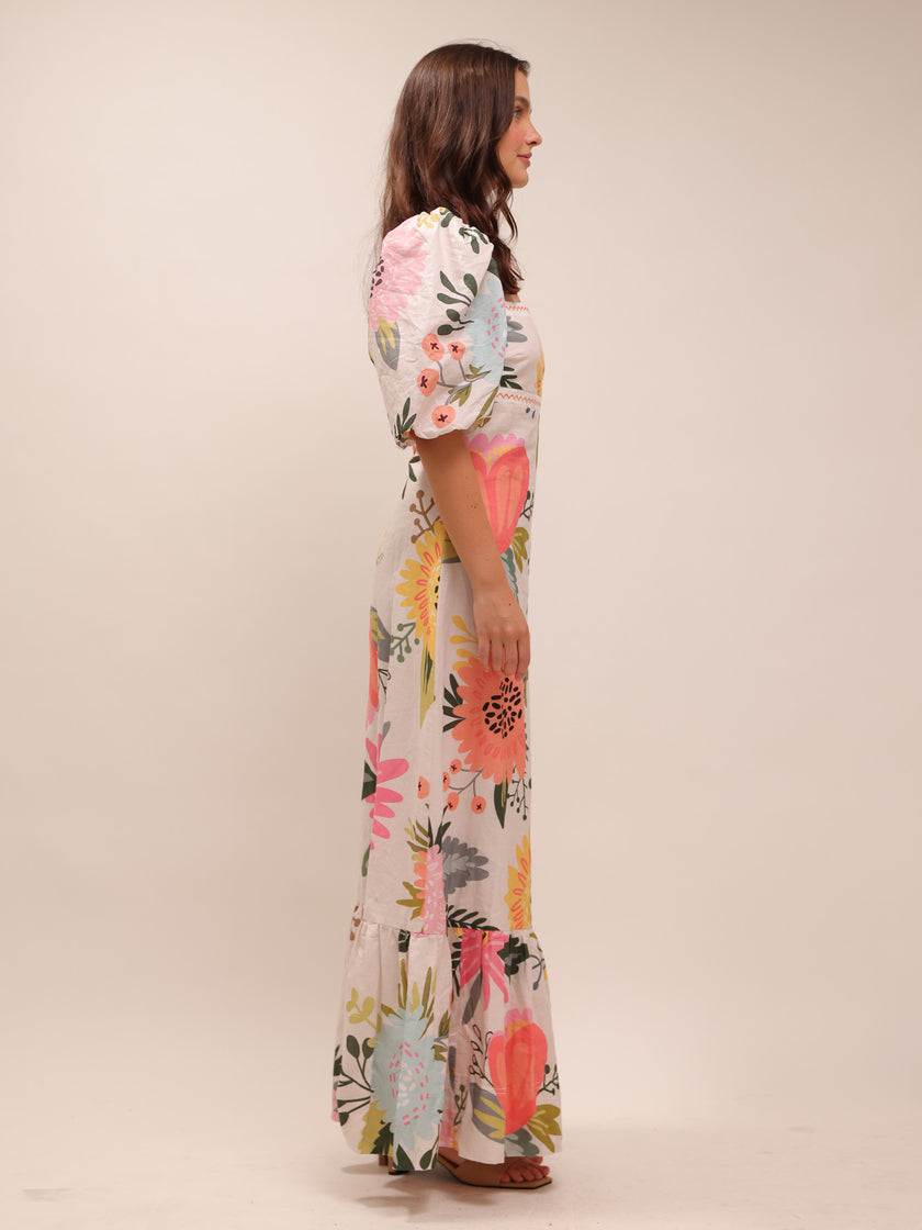 Boho Floral Print Maxi Dress
