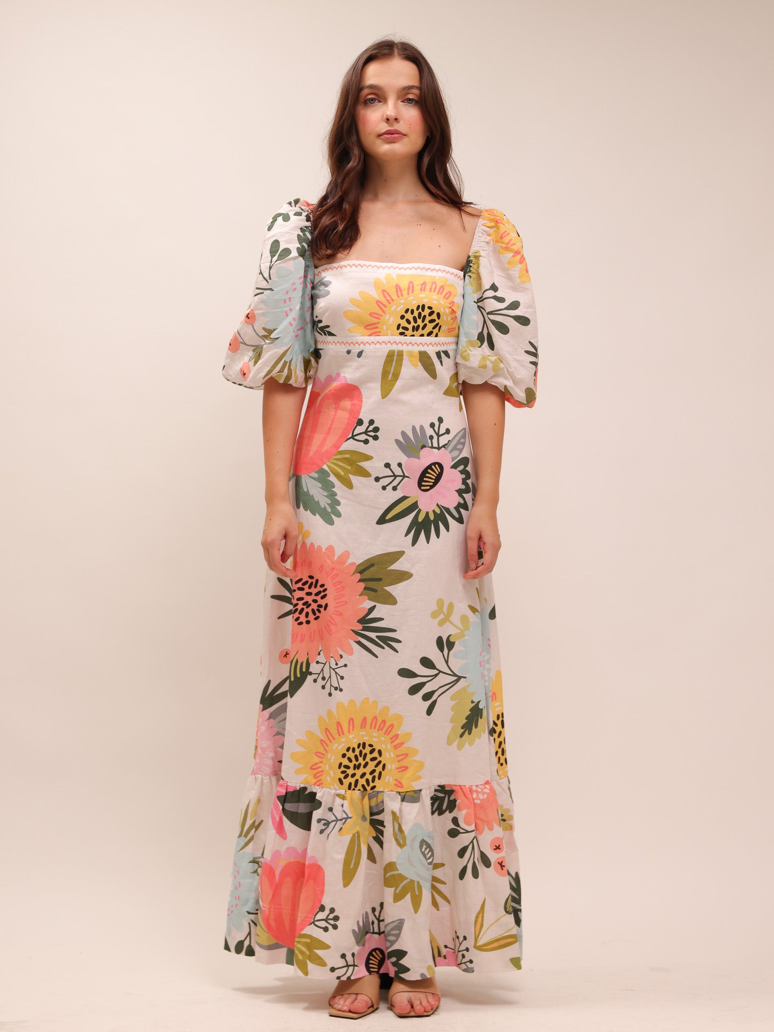 Boho Floral Print Maxi Dress