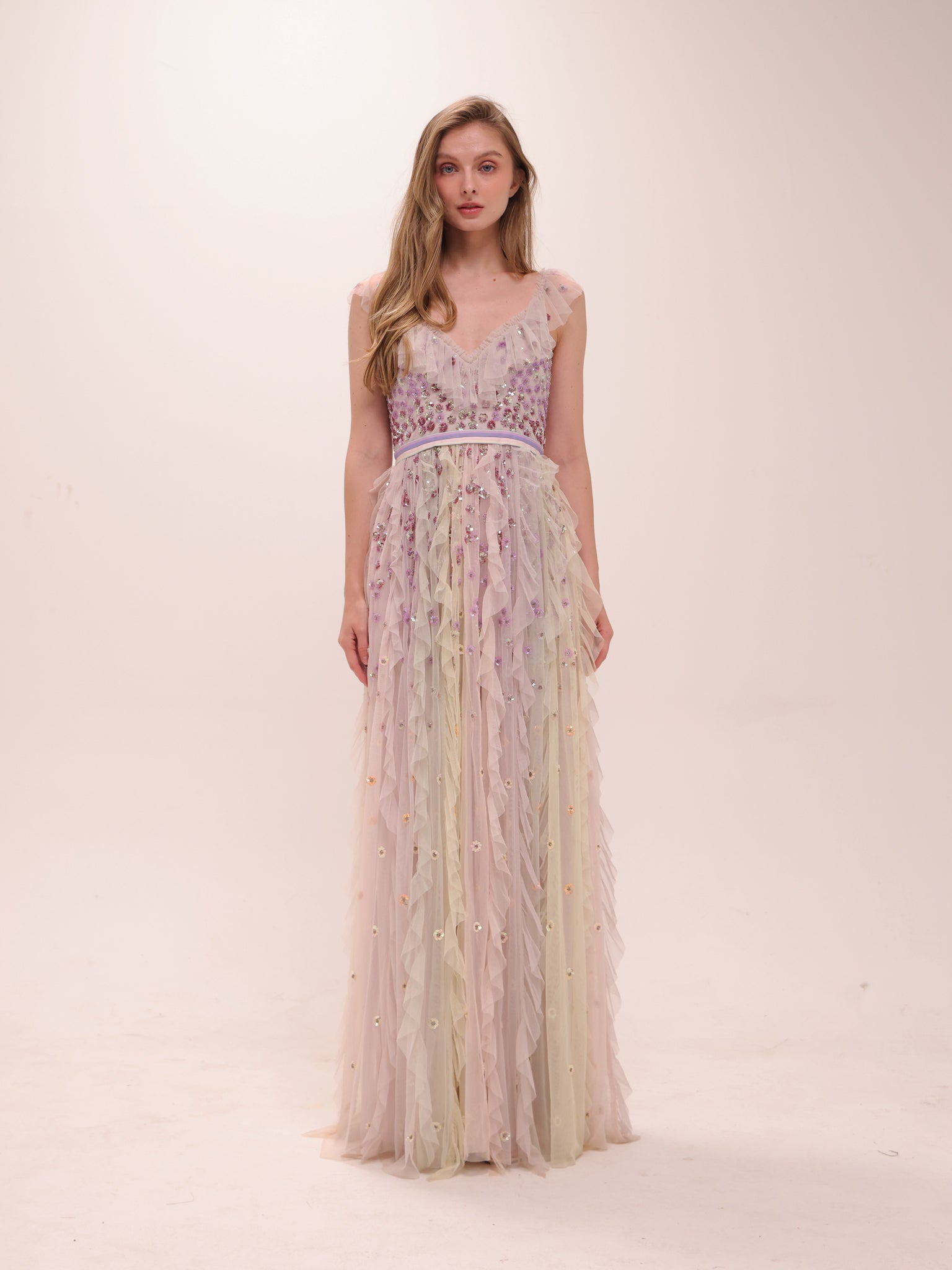 Rainbow Pastel Embellished Gown