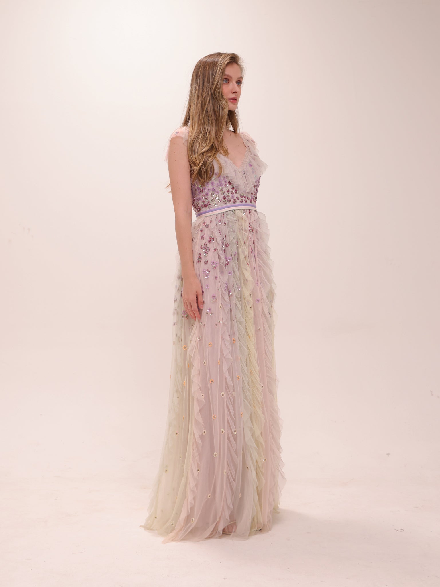 Rainbow Pastel Embellished Gown