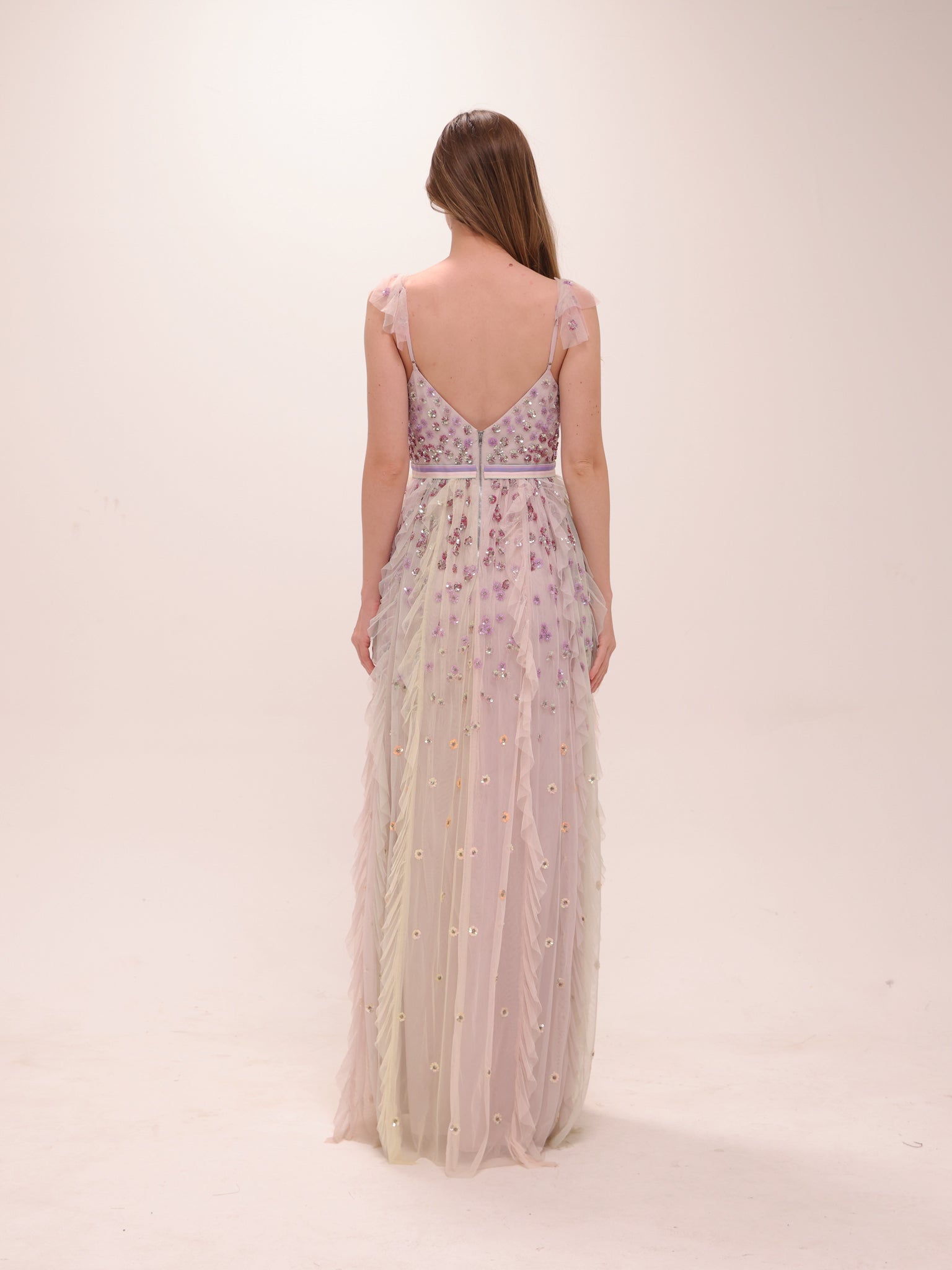 Rainbow Pastel Embellished Gown