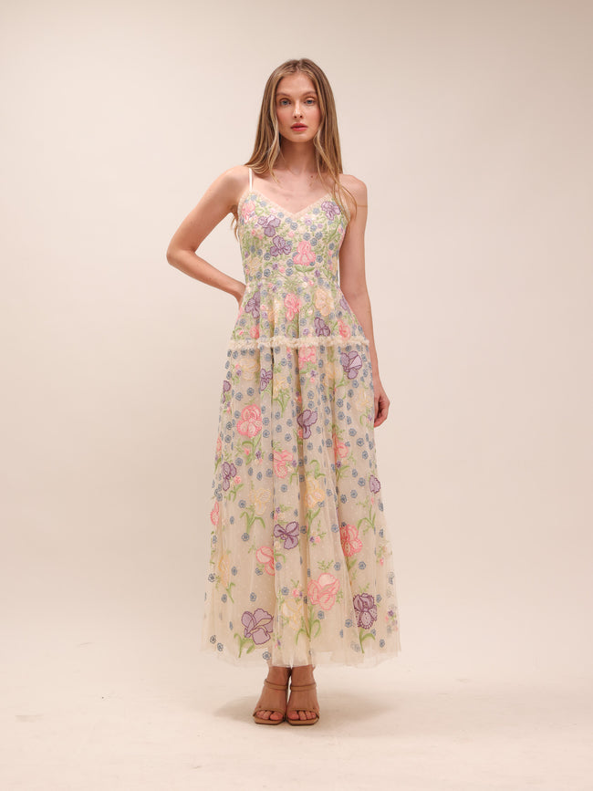 Iris Embroidered Cami Gown
