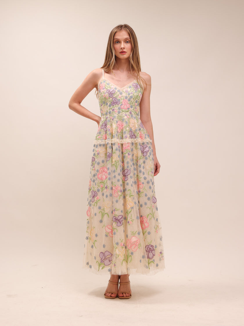 Iris Embroidered Cami Gown