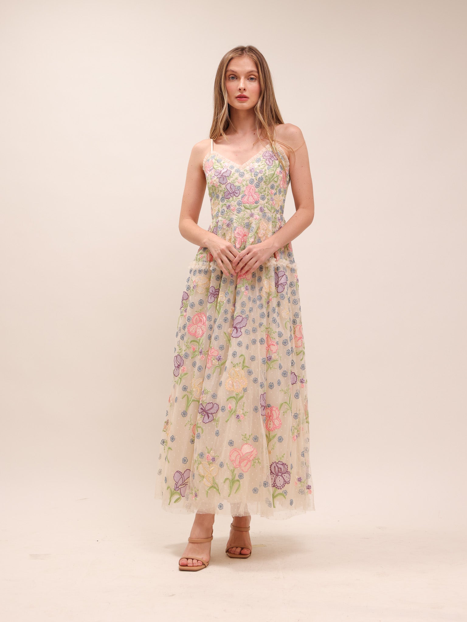Iris Embroidered Cami Gown