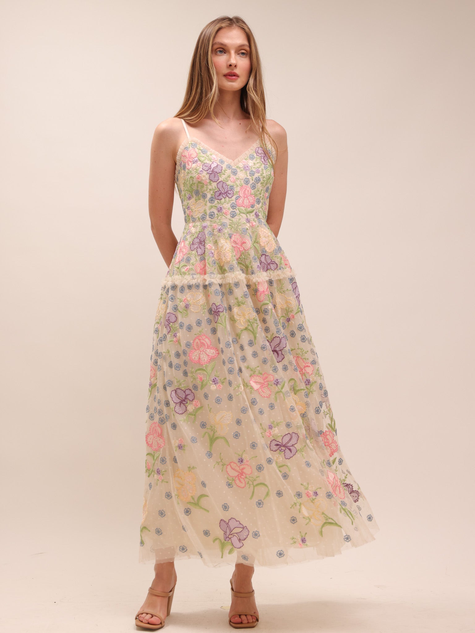 Iris Embroidered Cami Gown