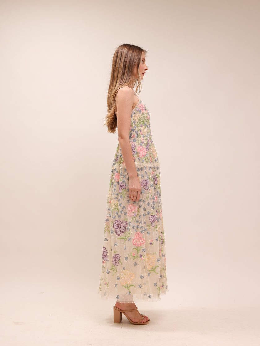 Iris Embroidered Cami Gown