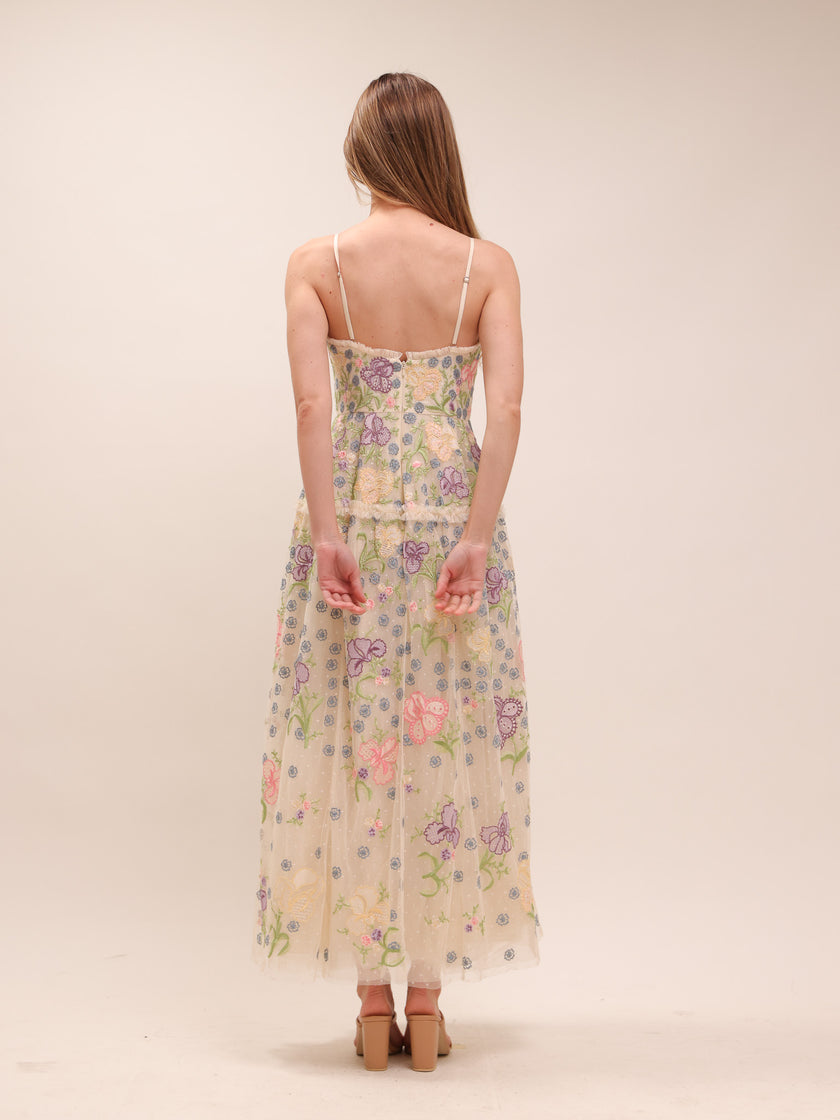 Iris Embroidered Cami Gown
