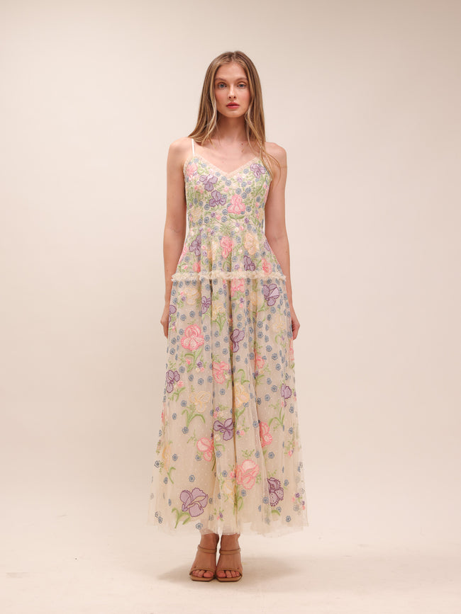 Iris Embroidered Cami Gown