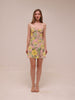 Fortune Lace Trim Bust Tie Mini Dress Floral Pink