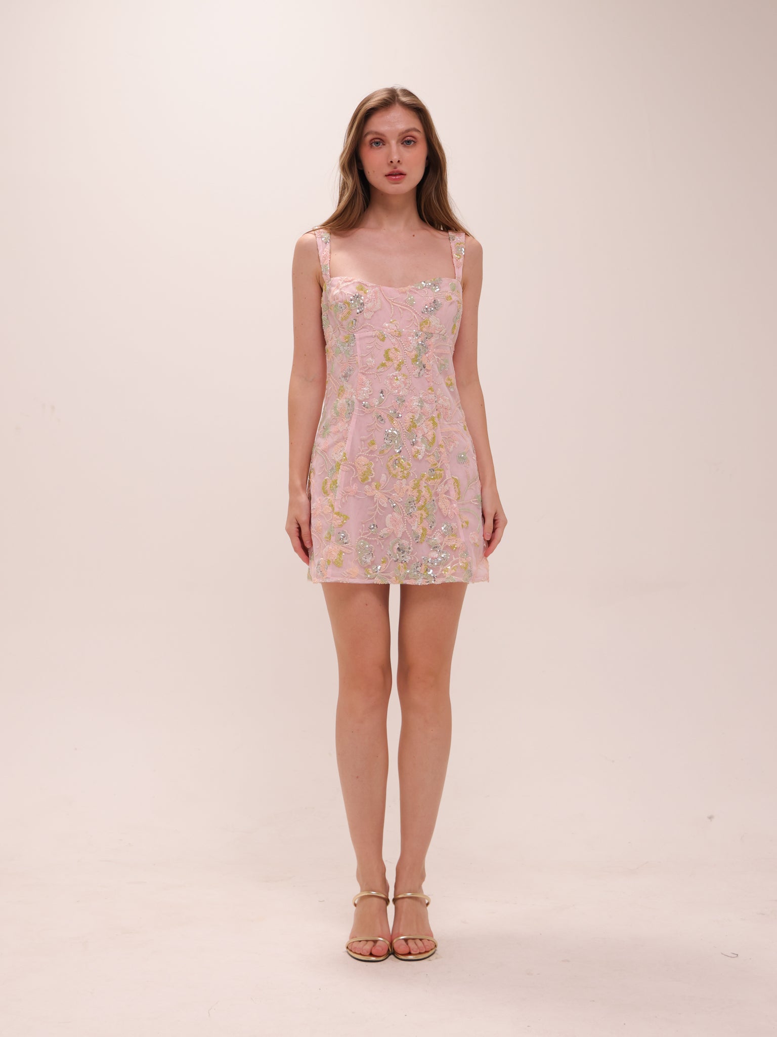 Adia Embellished A-line Mini Dress