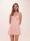 Floral Lace Pink Mini Dress