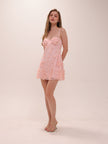 Floral Lace Pink Mini Dress