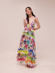 Bloom Ruffle V-Neck Beach Dress
