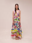 Bloom Ruffle V-Neck Beach Dress