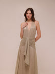 Lurex Draped Maxi Dress