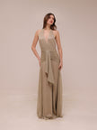 Lurex Draped Maxi Dress