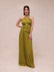 Metallic Jersey Halterneck Maxi Dress