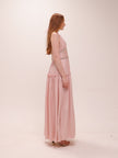 Draped Halter Maxi Dress in Pink