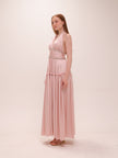 Draped Halter Maxi Dress in Pink