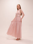 Draped Halter Maxi Dress in Pink