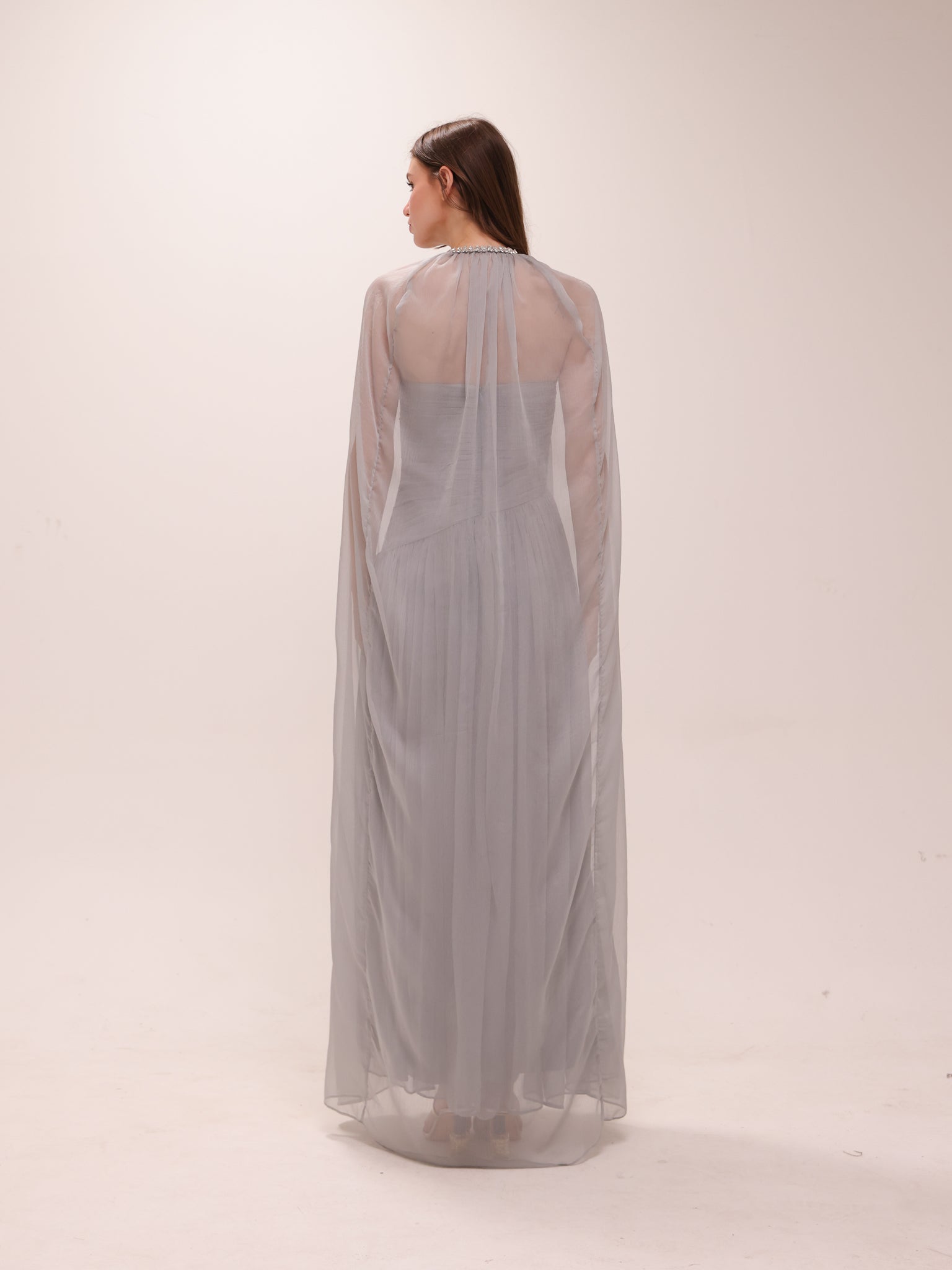 Celestine Draped Cape Gown