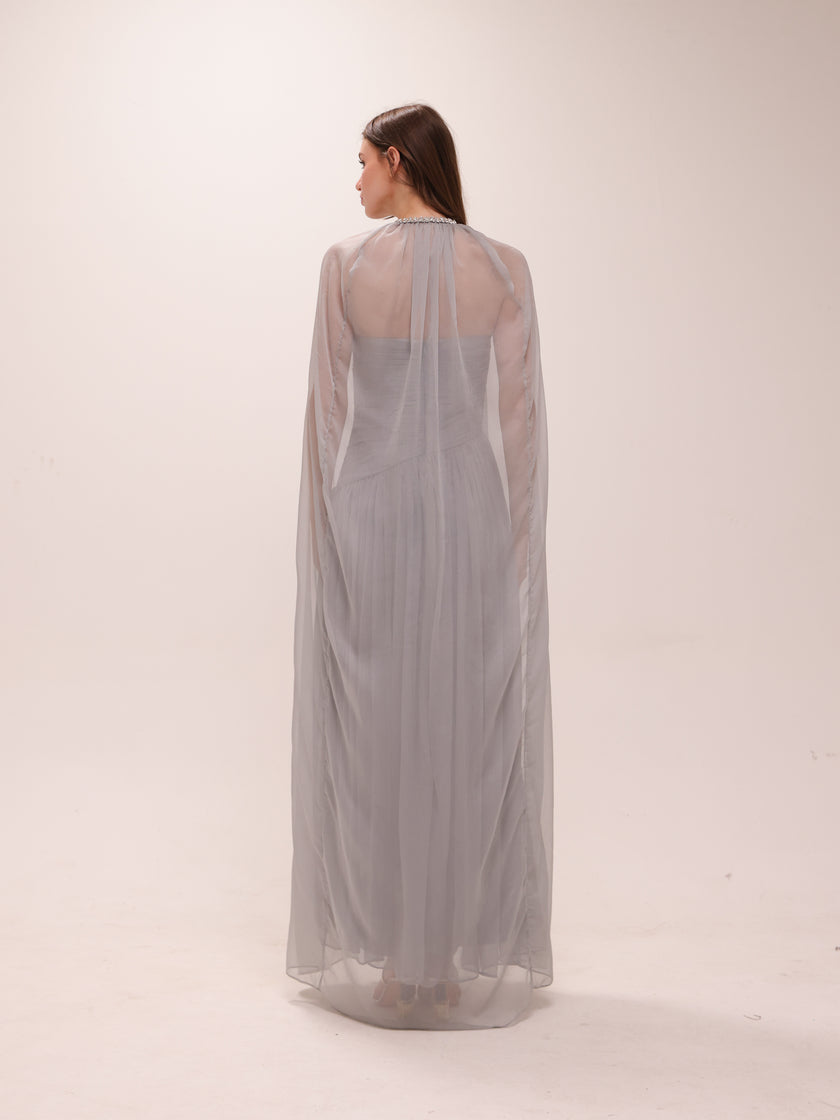 Celestine Draped Cape Gown