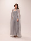 Celestine Draped Cape Gown