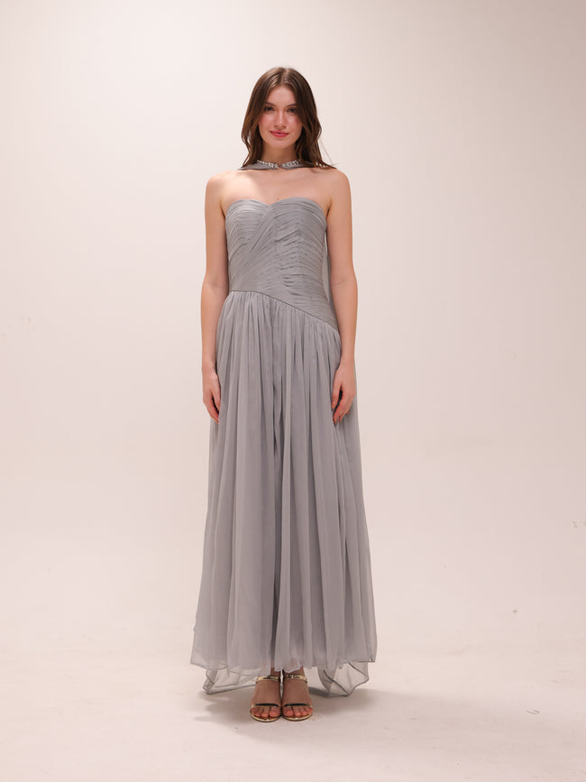 Celestine Draped Cape Gown