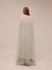 Embellished Floral Cape Gown