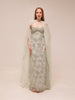 Embellished Floral Cape Gown