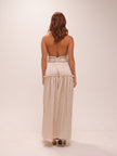 Draped Halter Maxi Dress in Ivory