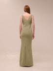 Esmee V-Neck Crepe Maxi Bridesmaid Dress