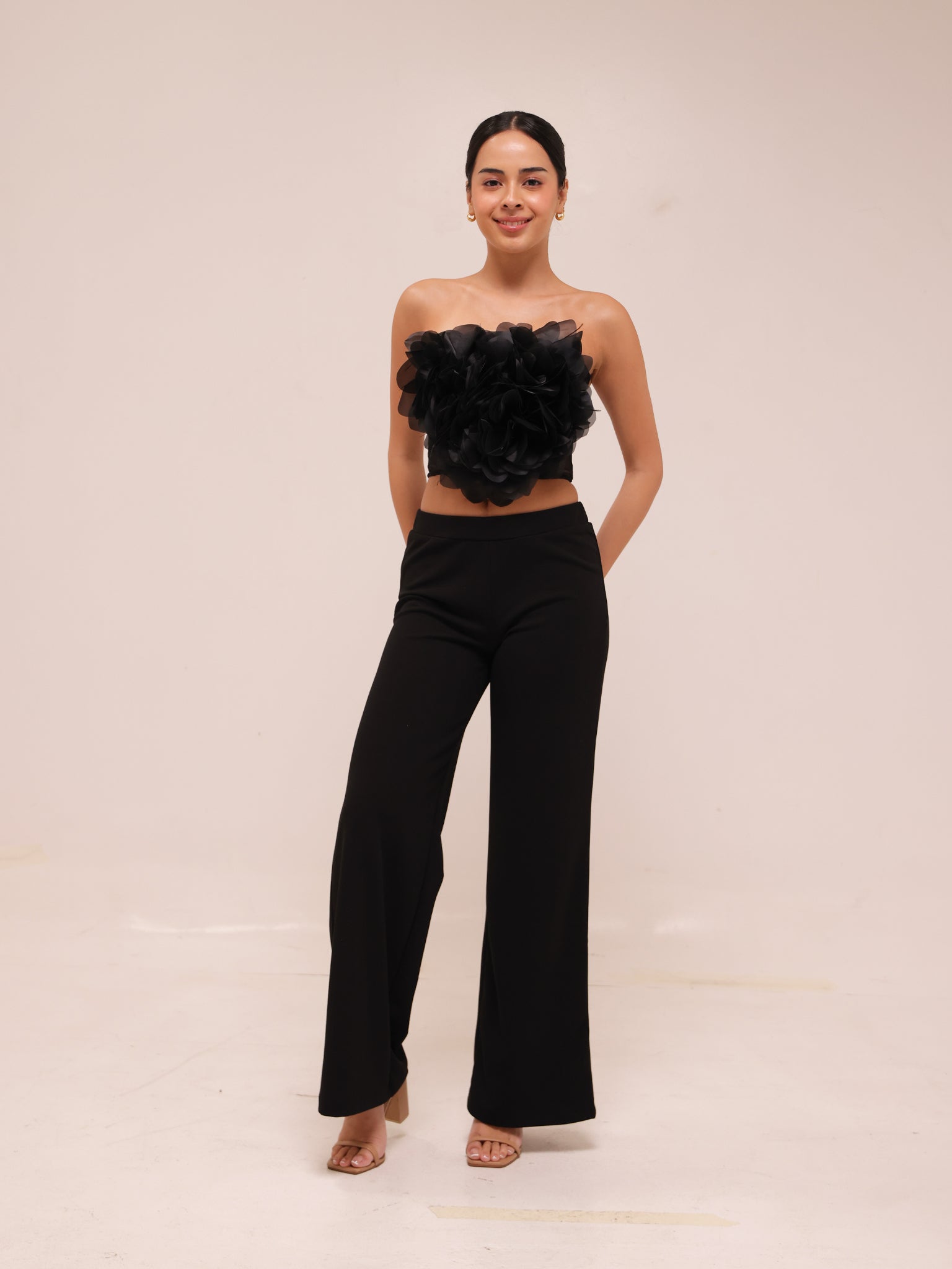 Black Floral Bandeau