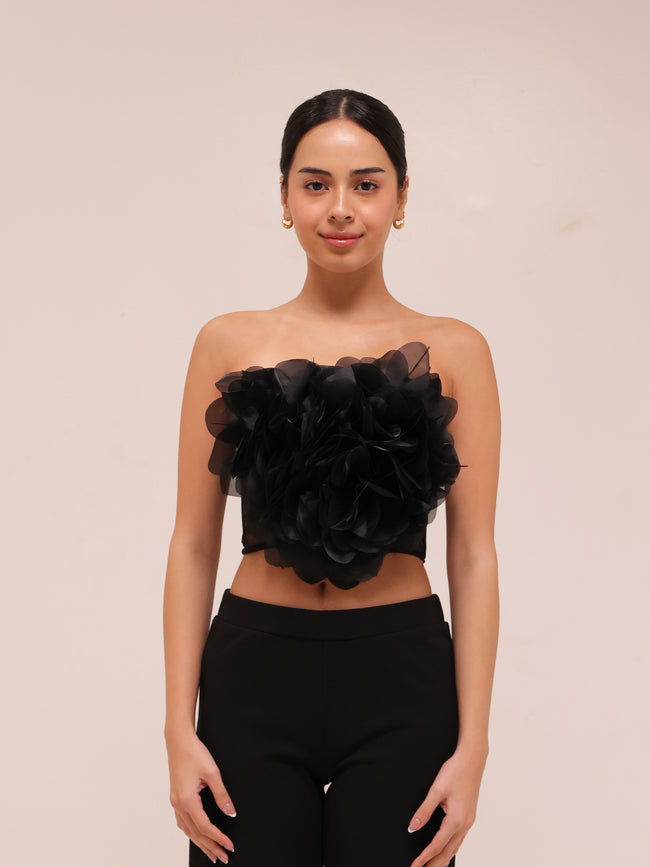 Black Floral Bandeau