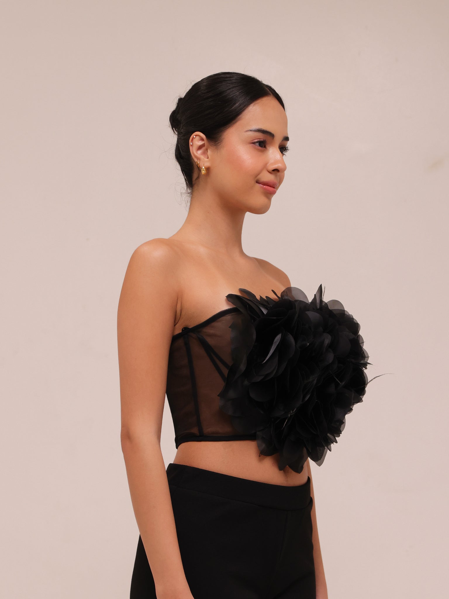 Black Floral Bandeau
