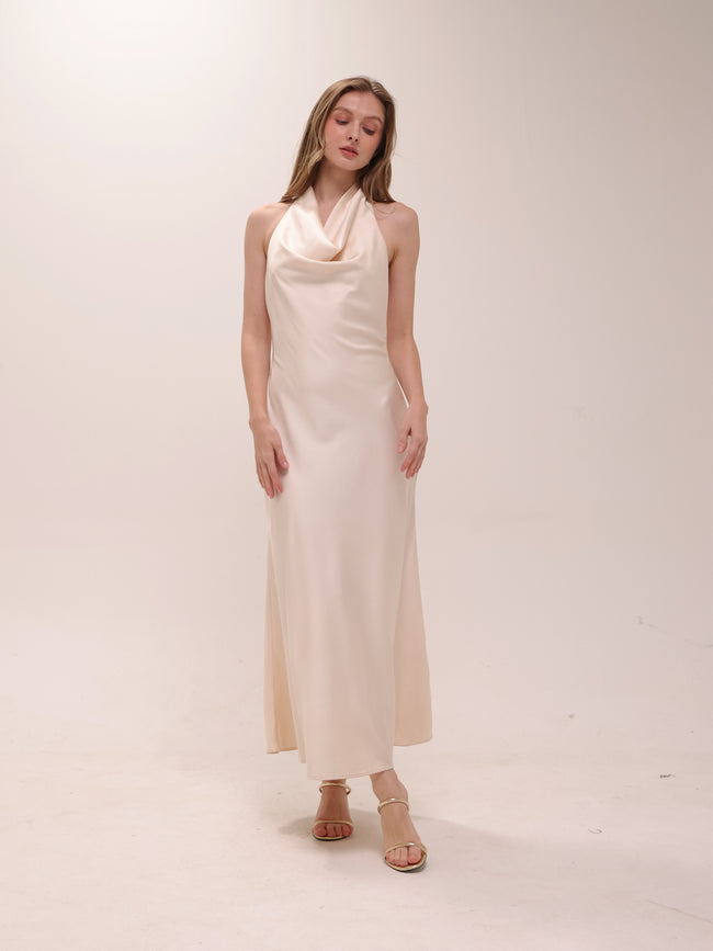 Silk Flow Halter Dress